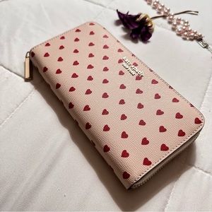 [sold] Kate Spade Spencer Hearts Zip-Around Continental Wallet